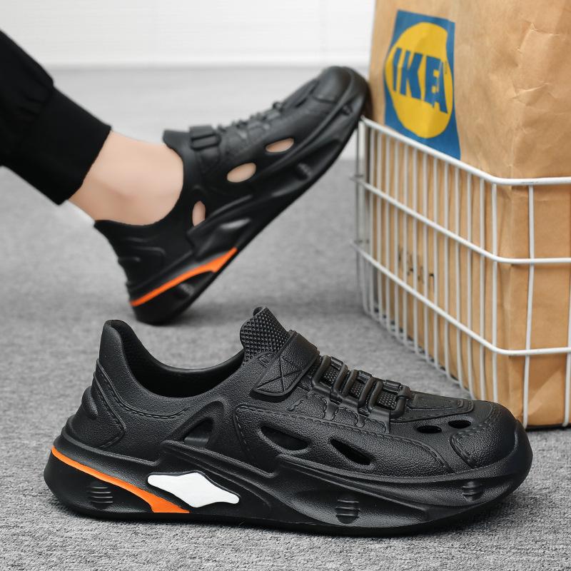 Мода 2025 Обувь-пещеры Мужские сандалии на мягкой подошве для вождения, вонючие сандалии для ношения на открытом воздухе, летние противоскользящие и пахнущие пляжные туфли