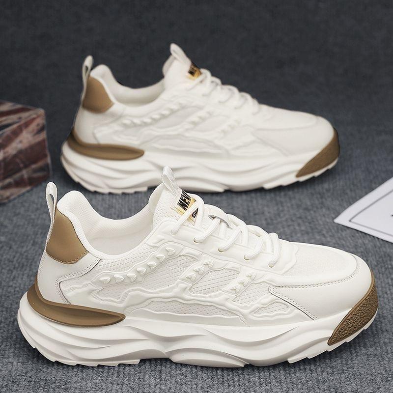 2025 New Fashion Versatile Shoes Summer Trendy Thick Sole Elevated Men's Shoes Mesh Breathable Casual Sports Shoes Clunky Sneake