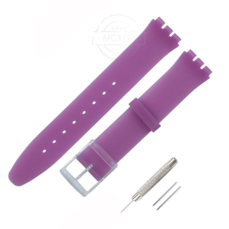 Силиконовый Ремешок Для Swatch SFS103 SFV107 SFN120 SFK397 SFK360 SFK361 Браслет для Часов 16мм Женский Водонепроницаемый Аксессуары для Часов