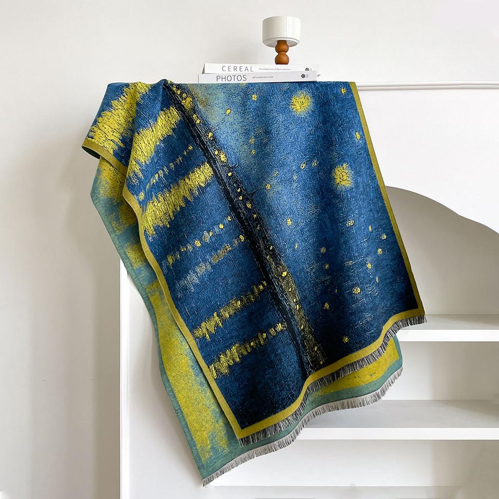 Ladies Latest Style Winter Two-Sided Jacquard Imitation Cashmere Scarves Top Quality Thick Wrap Shawl Womens Faux Cashmere Scarf