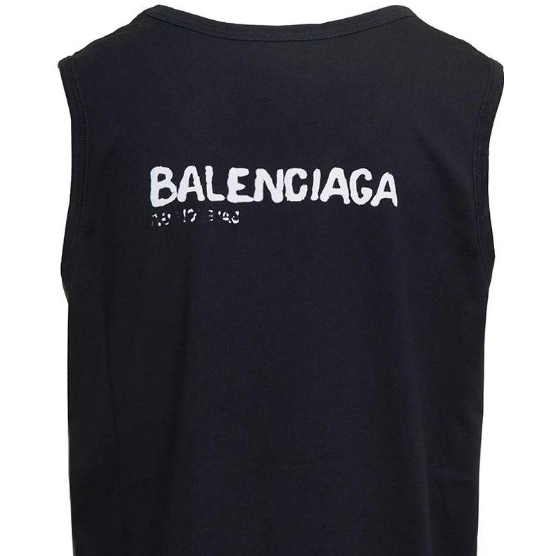 Balenciaga Tank Top Regular Fit Men's Black 697880TOVO51070