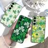 Чехол для телефона «Счастливый четырехлистник» для Samsung Galaxy A73, A21s, A22, A31, A52, A53, A71, A41, мягкий черный корпус