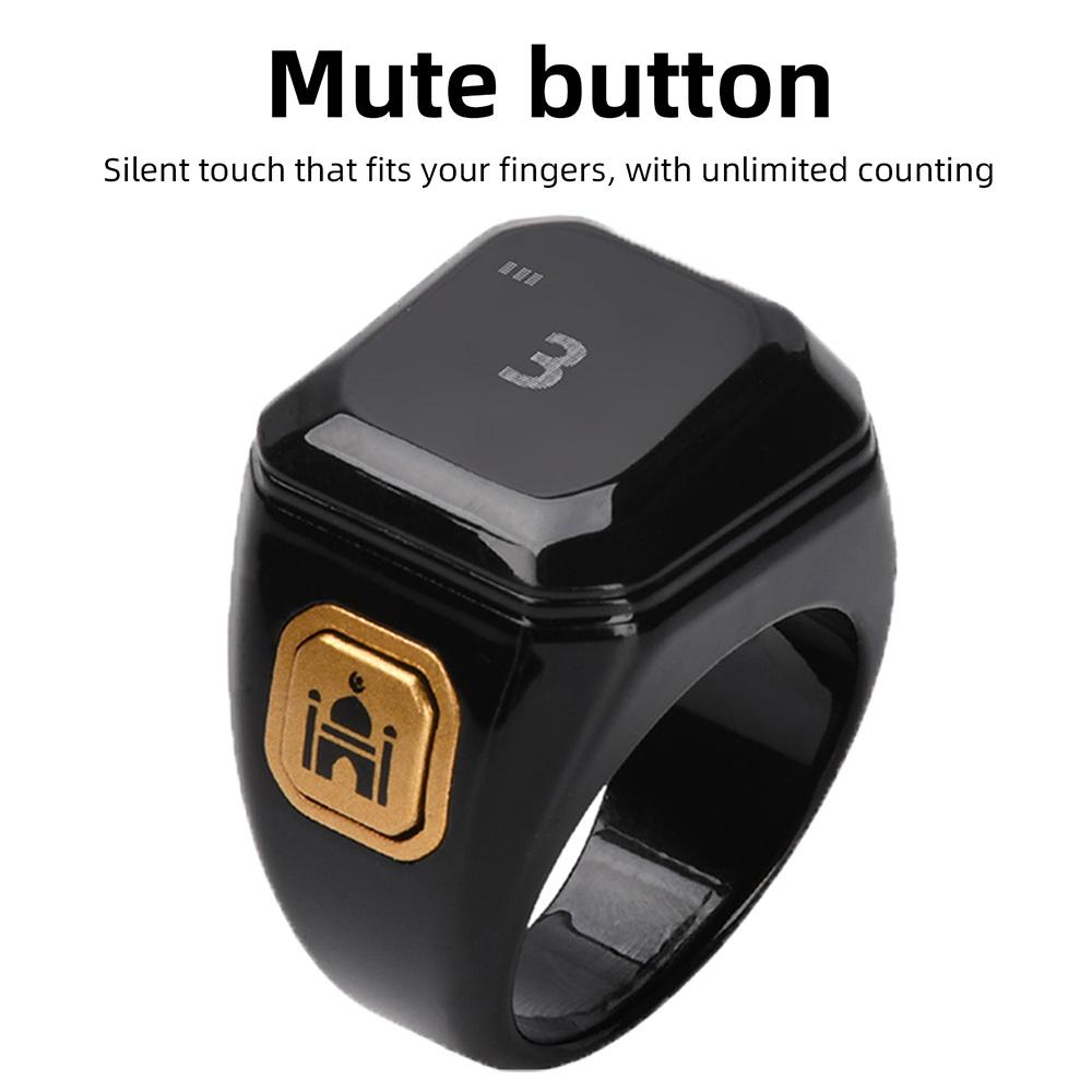 Цифровое умное кольцо-счетчик зикра Bluetooth-приложение Счетчик тасбих для мусульман Напоминание о времени молитвы Вибрация Будильник