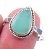 Кольцо из чистого серебра 925 пробы с натуральным хризопразом, размер 9, r3e74