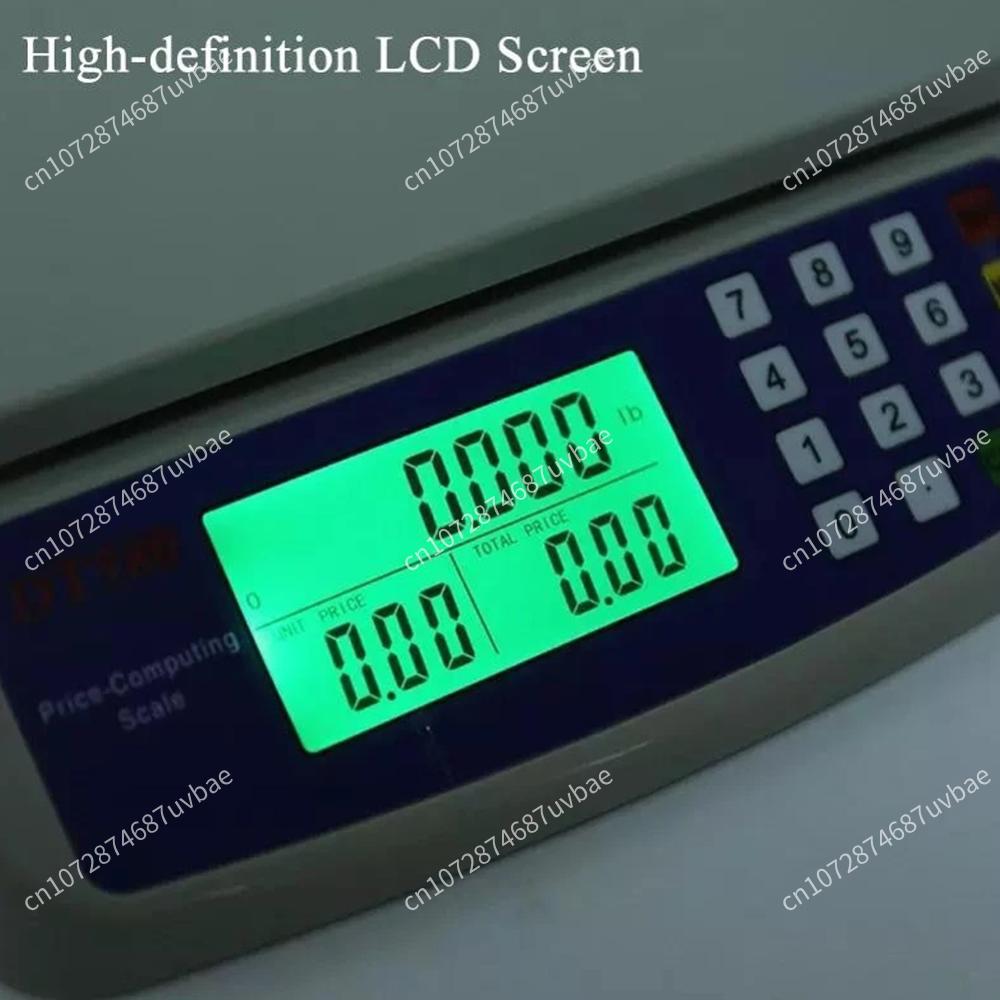 DT580 Коммерческие цифровые весы 30 кг/40 кг Высокоточные кухонные весы с функцией расчета цены и платформой из нержавеющей стали