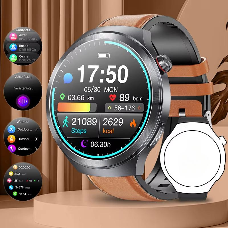 2025 Новые умные часы с ЭКГ для мужчин, 1,73-дюймовый AMOLED-экран, определение эмоций, мониторинг усталости, часы, контроль доступа NFC, умные часы