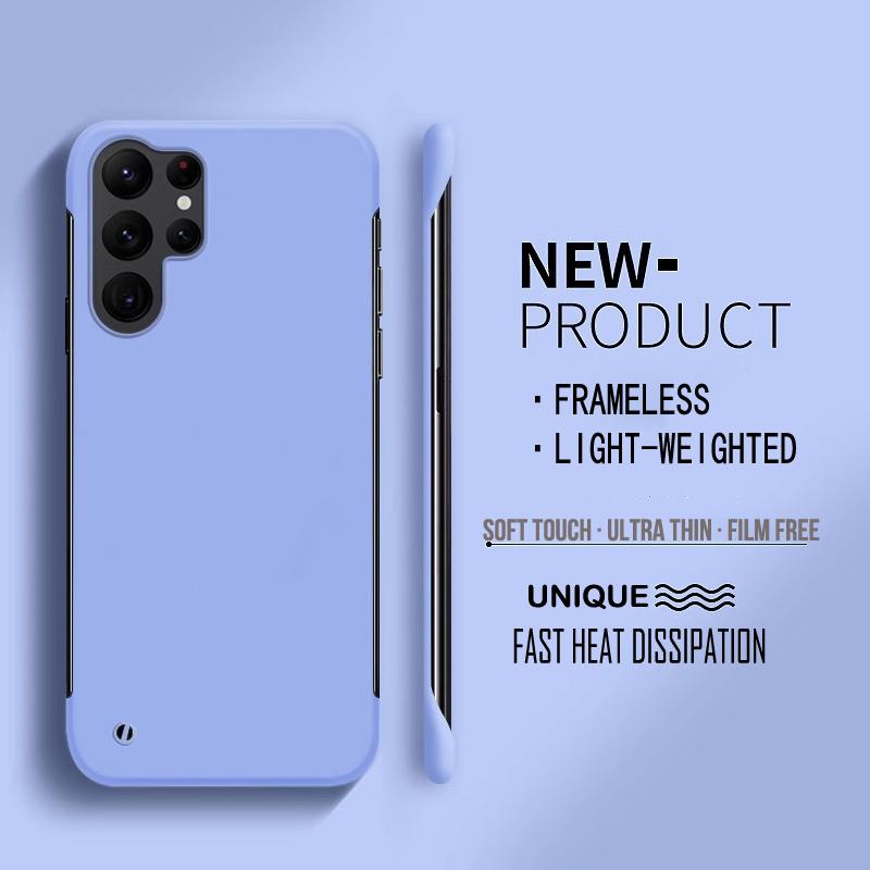 Безрамочный жесткий матовый чехол для телефона из ПК для Samsung Galaxy S24 S23 S22 S21 S20 FE Note20 Ultra 10 Plus, защитный чехол-бампер