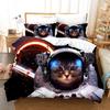 Lovely Pet Cat Bedding Set Animal Funny Duvet Cover Pillowcases Comforter Cover Bed Linens Bedclothes Twin Full Queen King Size