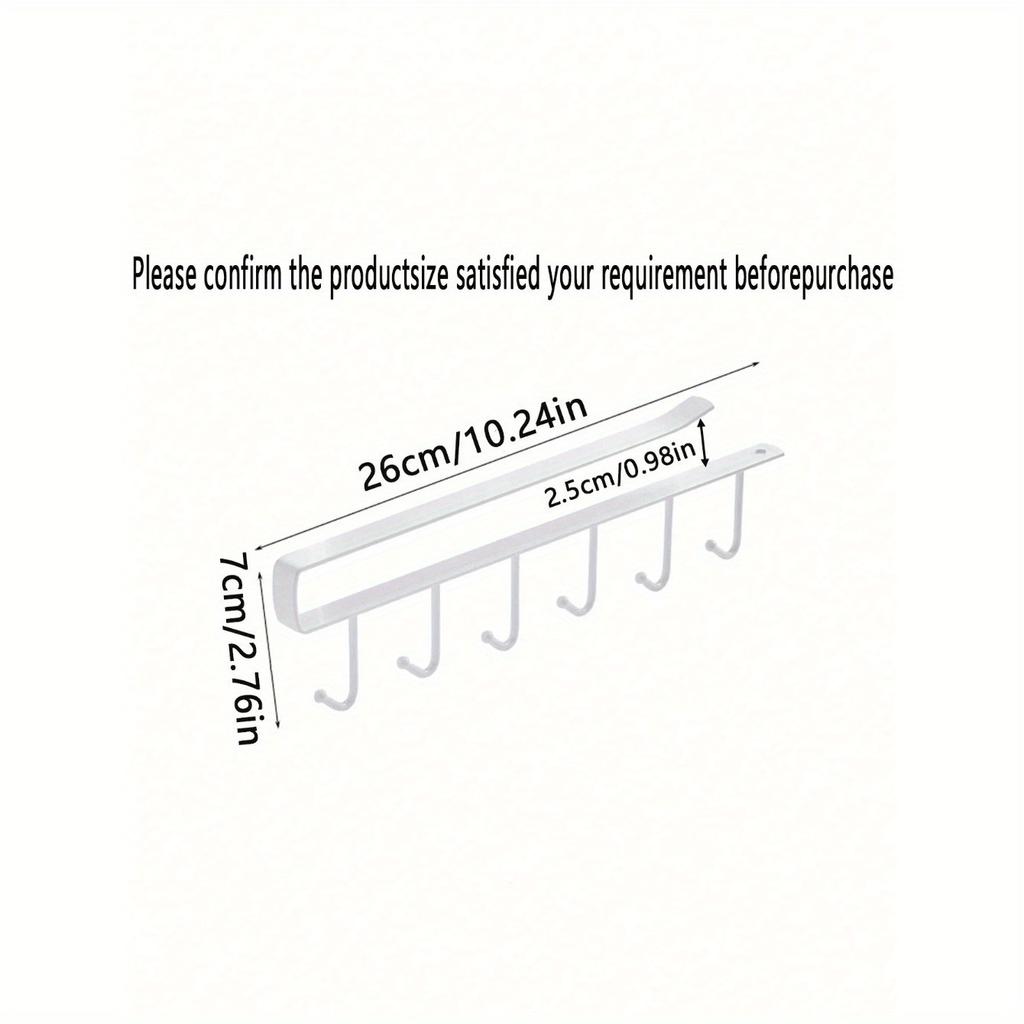 1 шт. Алюминиевая настенная подставка для кружек без винтов, органайзер для кухонного шкафа для кофейных чашек, чайных чашек, нижнего белья, галстуков, вешалка для шарфов, прочная железная подвесная полка
