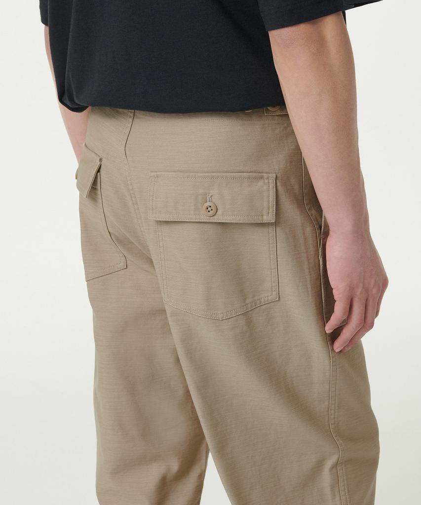 MUSINSA STANDARD Back Satin Wide Belted Fatigue Pants [Beige]