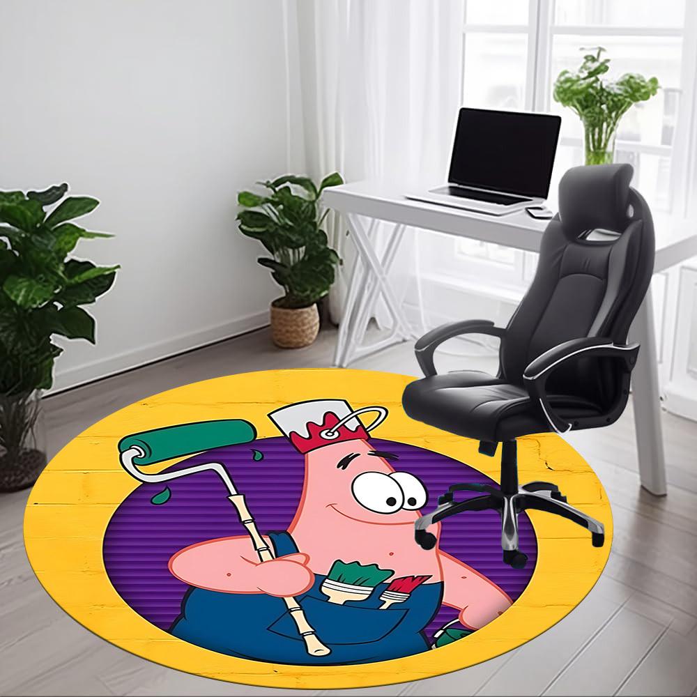 1pcPatrick Star Office Round Area Rug, Indoor Mat Suitable For Office,Bedroom Living Room Home Decor, Room Deco a0928112