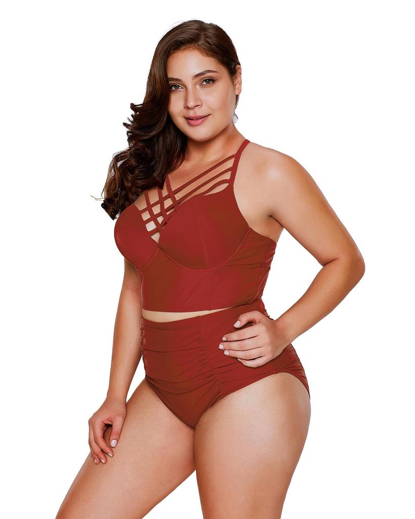 Azura Exchange Strappy High Waist Swimsuit