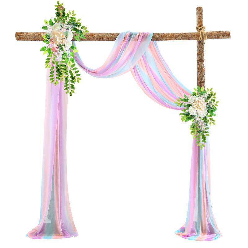 6/3 Meters Wedding Arch Drape Fabric Sheer Chiffon Tulle Curtain Draping Backdrop Party Supplies Home Drapery Ceremony Decoration