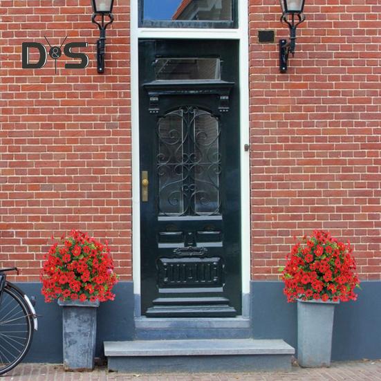 1/2Pcs Artificial Violet Flower with Stake UV Resistant Faux Plastic Flower Spike Indoor Outdoor Garden Porch Patio Wedding Party Decoration