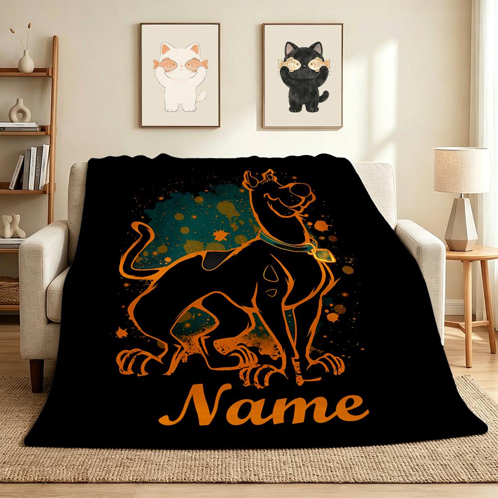 Custom Name Scooby Doo Night Flannel Blanket Throw Blanket Soft Warm Sofa Bed home Decor Unique Gift