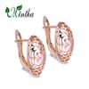 MINTHA Clip Earrings Trend Rose Gold Color Wedding Daily Fashion Jewelry Hollow Earrings For Women Bridal Earrings