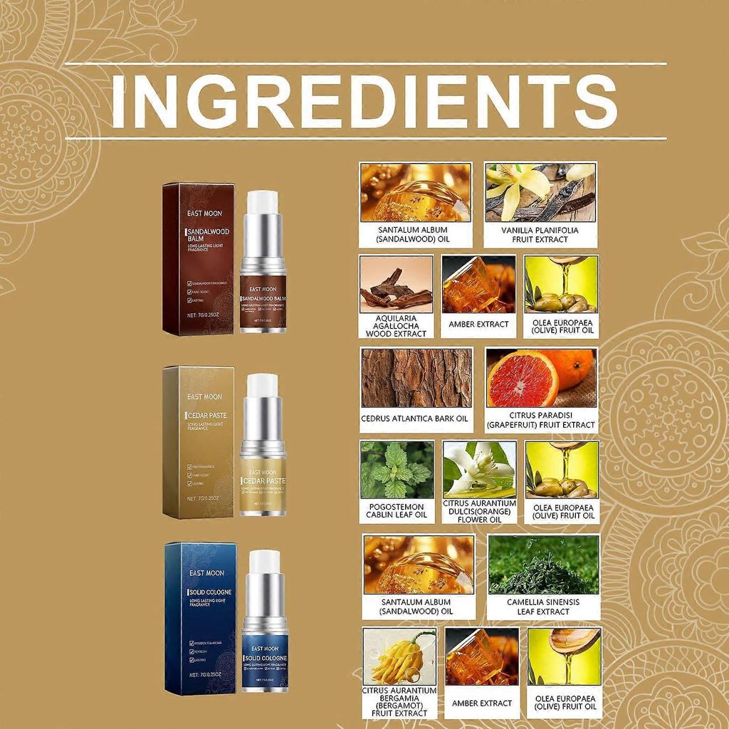 Men's Ointment Stick (Sandalwood Scent) Is Refreshing, Non-Sticky And Has A Long-Lasting Fragrance. It Is A Charming Ointment Stick For Men