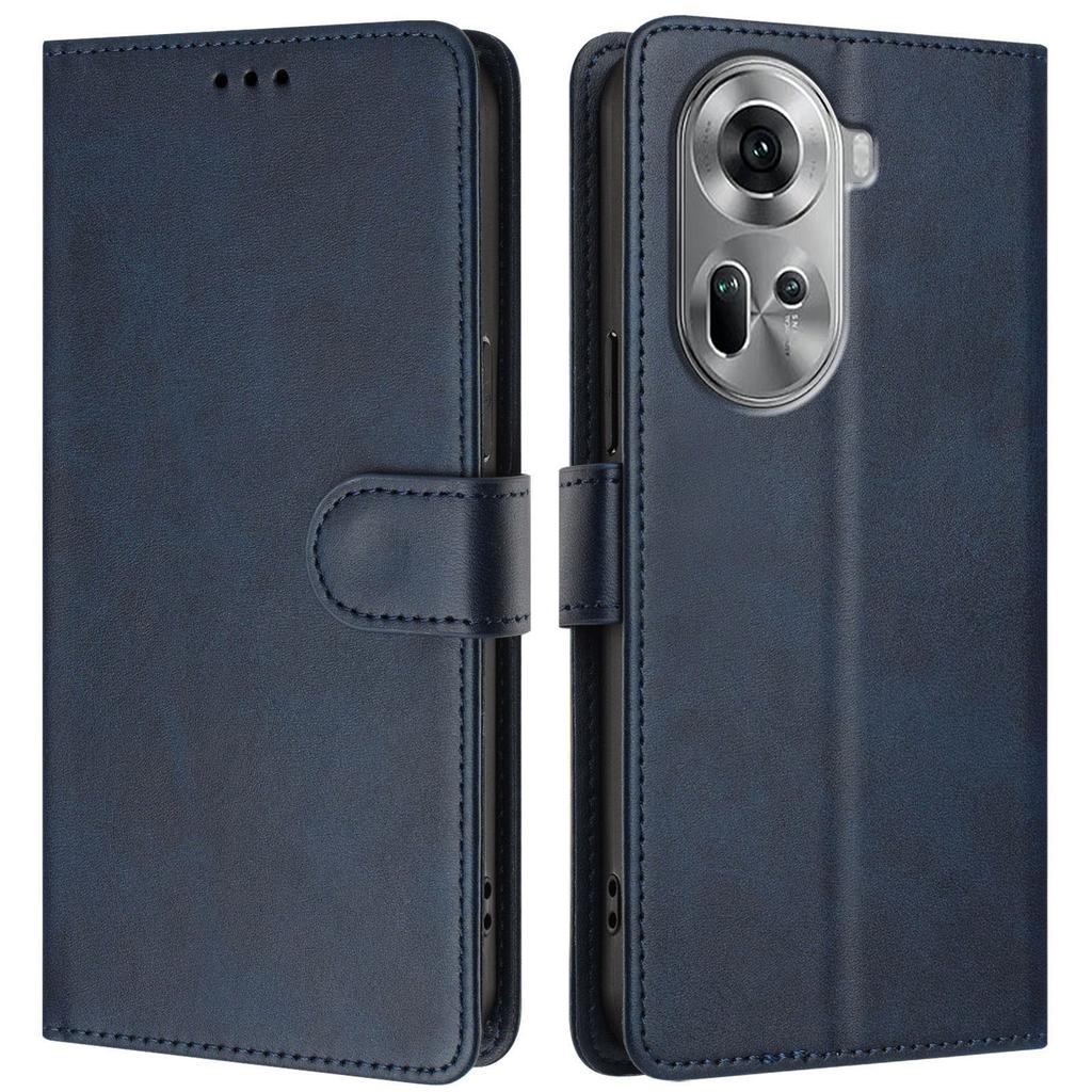 Solid Color Leather Flip Wallet Phone Case for OPPO Reno 15 12FS 12F 11F 11 9 8 Pro 8 Lite, Magnetic Card Holder Cover