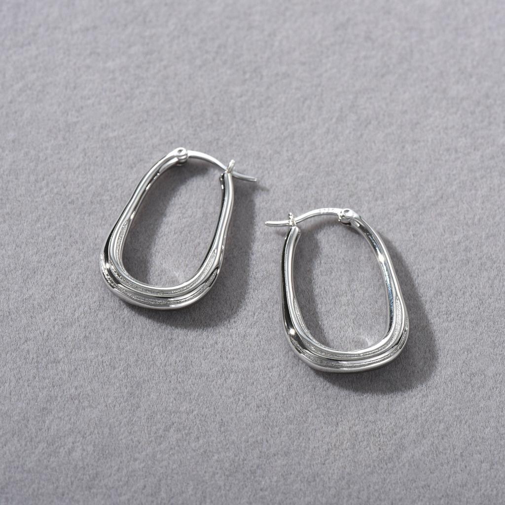 Серьги-гвоздики из серебра S925 с неровной текстурой, однотонные, с премиальным темпераментом, для повседневной носки, нишевые, must-have для женщин