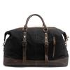 Large-capacity Men's Travel Handbag, European and American Waterproof Waxed Canvas Crossbody Luggage Bag with Crazy Horse Leathe