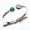Малахитовый драгоценный камень 925 посеребренный ювелирный браслет ручной работы