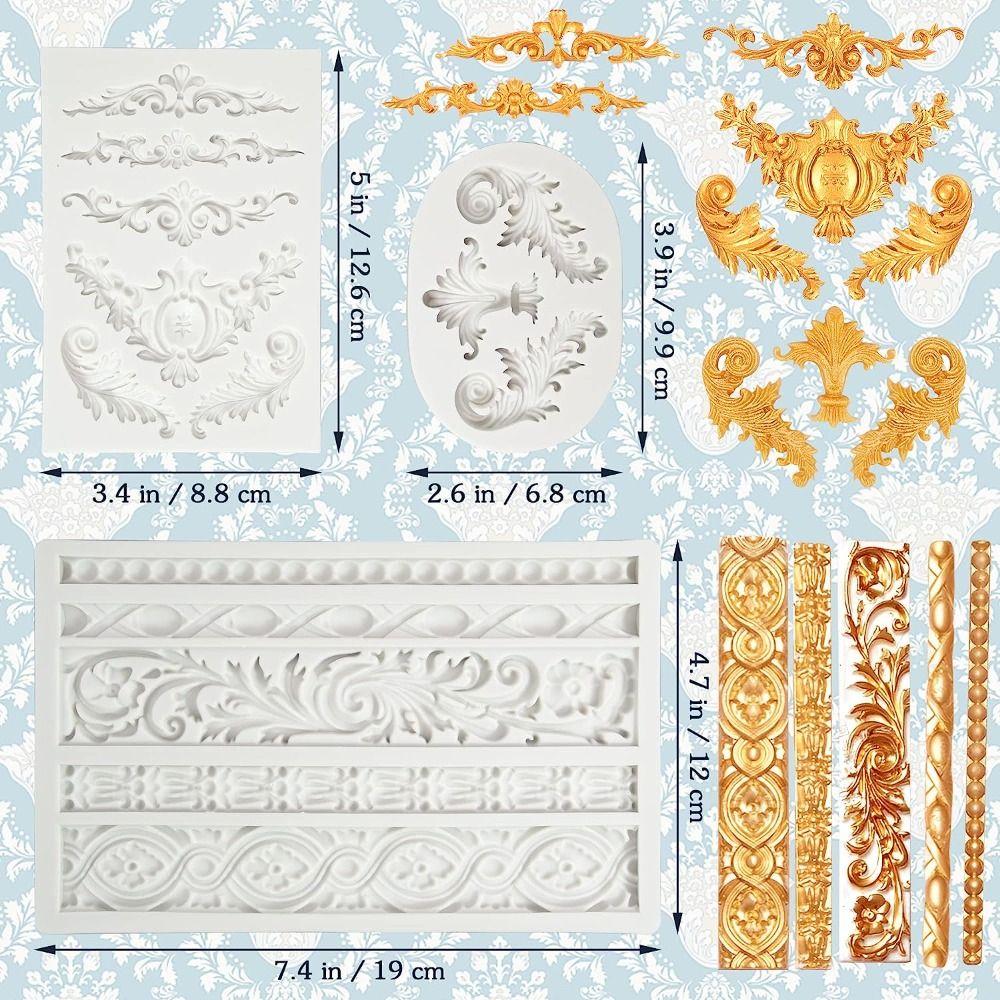 1/3 шт. силиконовая форма для тиснения, инструмент для выпечки, форма для украшения торта, форма для капель клея, глиняная форма для выпечки