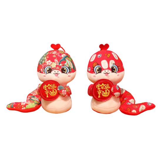 Плюшевая игрушка змея для декора на китайский Новый год, элегантная кукла-талисман змея, праздничные плюшевые змеи для весеннего фестиваля, праздничное украшение, подарок