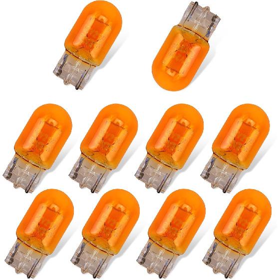 10 PCS Brake Light Bulb, T20 Automotive Miniature Bulb, Daytime Running Light, Turn Signal Light Replacement, Universal for Cars, Trucks, SUV (Yellow
