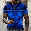 Fashion Hip Hop T-shirt Harajuku Street 3D Diamond Print Pattern Men's Summer Leisure Sports Clothing Top Short Sleeve T-shirt