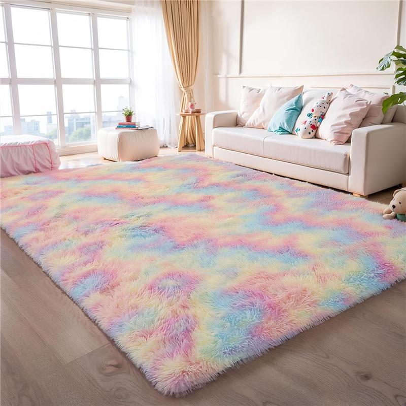 2027 Thick Area Rug Light Grey Fluffy Shag for Bedroom Ultra Soft Plush Fuzzy Washable Carpet for Living Room Dorm Nursery Shaggy Kids Baby Girls Boys