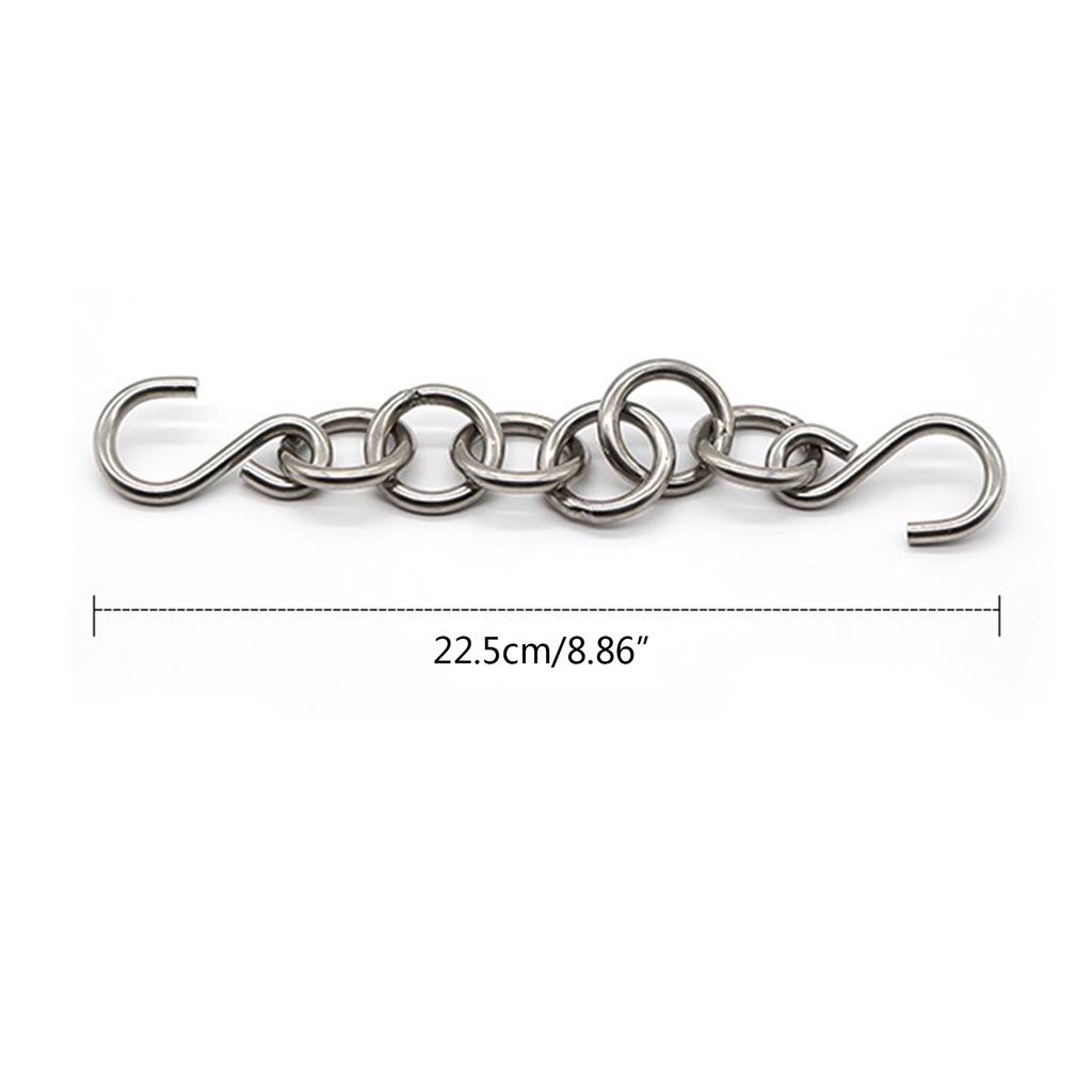 Heavy Duty Steel 9" Safety Chain with Hooks for Car Dent Repair Chain for Crowbar Hanging Chain Secures 22.5cm Length