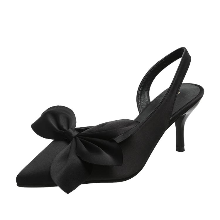 Женские сандалии DOGHC, новинка 2024 года, летняя модная однотонная модная женская обувь на высоком каблуке с острым носком и галстуком-бабочкой