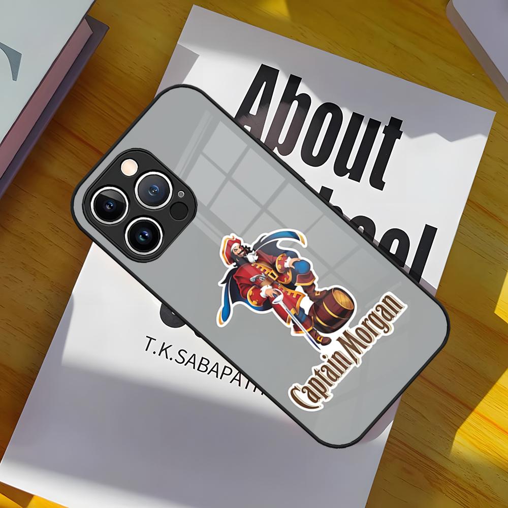 Роскошный Ром C_Captain Morgan Чехол для Телефона Стеклянная Крышка Для IPhone 17 15 Pro Max 14 Pro 16 12 11 13 Mini X XR XS 8 7 Plus SE