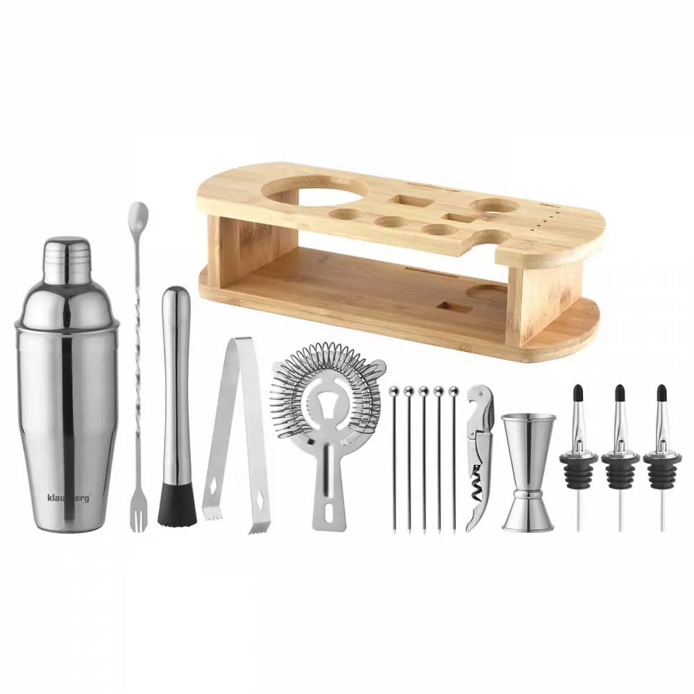 Zestaw barmański 16 elementów Shaker KLAUSBERG KB-7582 srebrny