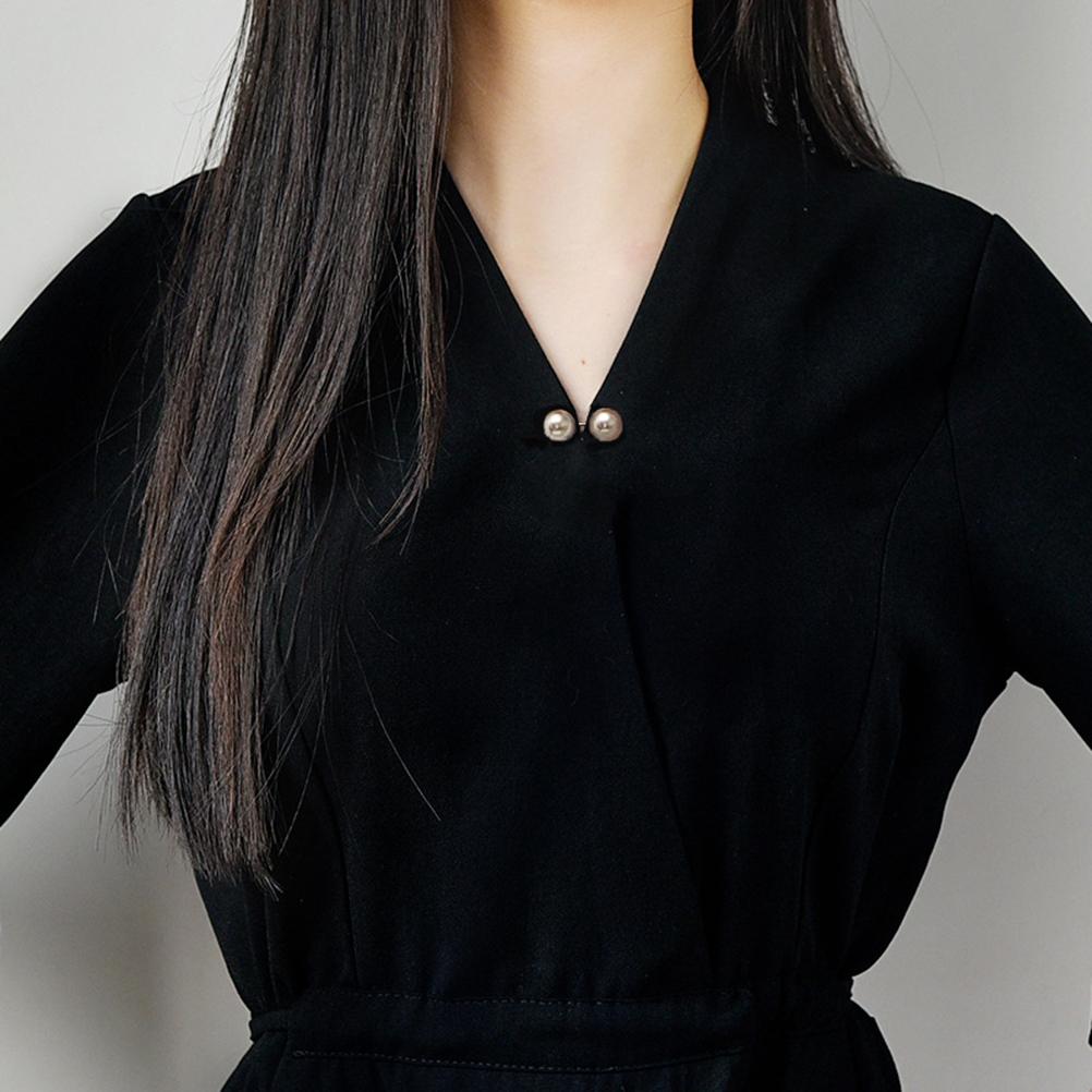 3Pcs Artificial Pearl Brooch Fashion Double Headed Pearl Looper Cardigan Brooch Pin