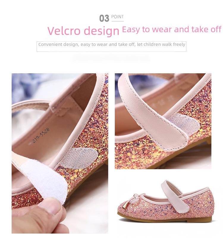 2024 Новые кожаные туфли принцессы Эльзы для маленьких девочек