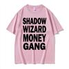 Joeyy Shadow Wizard Money Gang Футболки с принтом букв Смешная футболка с мемом Y2K Мужчины Женщины Харадзюку Хип-хоп Оверсайз Уличная футболка