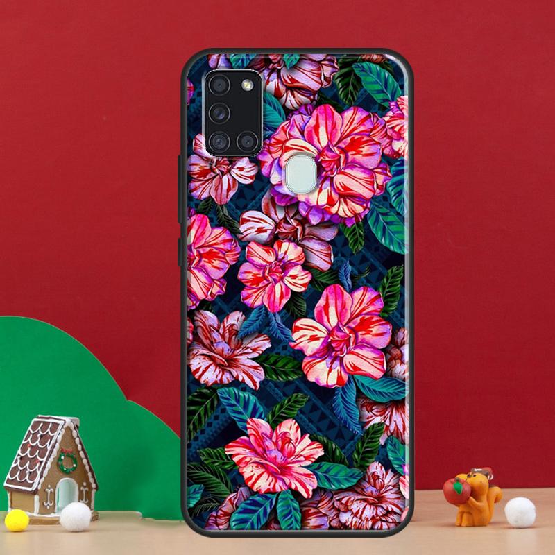 Tropical aloha Hibiscus pattern Cover For Samsung Galaxy A54 A34 A14 A32 A12 A22 A52 A72 A13 A33 A53 A50 A52S A51 A71 Back Case