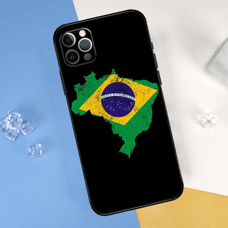 Бразилия Бразильский флаг Чехол для телефона Для iPhone 16 15 13 11 12 14 Pro Max Mini X XR XS Max Plus Мягкий чехол