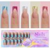 Manicure Wearable Nail French No Tracse Wearable Nail Removable Manicure French Wearable Manicure Fake Nail Stickers