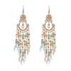 Богемные серьги-подвески с кисточками из драгоценных камней