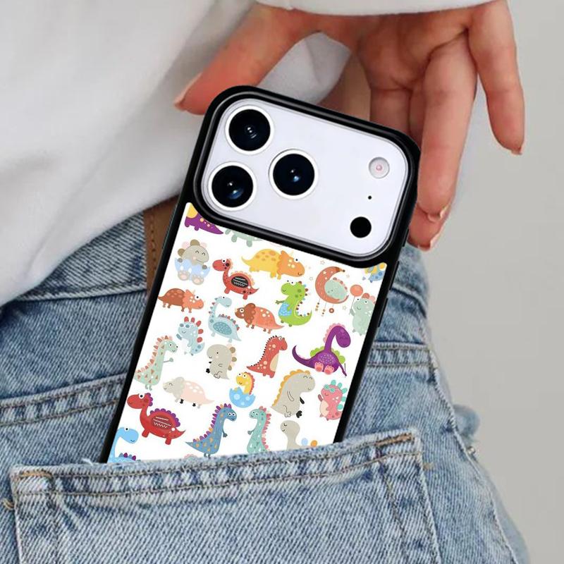 Cute Dinosaur Baby Phone Case for iPhone 16e 15 14 13 12 17 Pro Max Plus Air 17pro Cover Coque