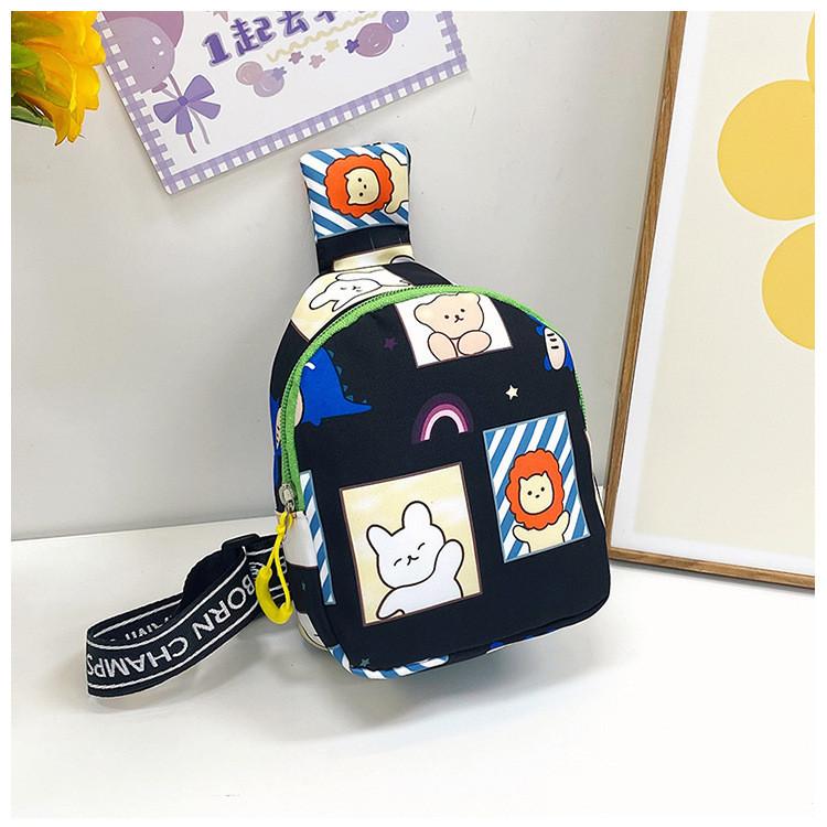 Adorable Cartoon Kids Chest Bag For Boys And Girls Lightweight Nylon School Bag