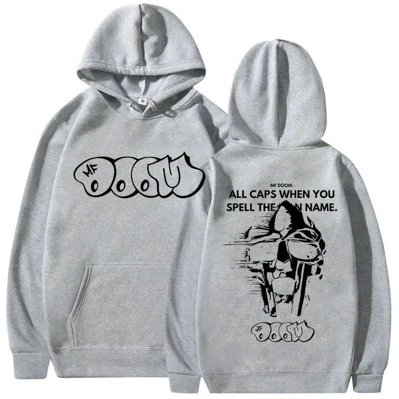 Худи с графикой рэпера Mf Doom Madlib Madvillain Металлическая маска Худи в стиле Харадзюку Мужские Винтажные Толстовки Стритвир Y2K Обычная посадка