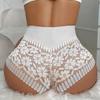 Женские трусы с кружевной цветочной вышивкой и средней талией, тонкие прозрачные однотонные мягкие дышащие женские трусы, трусы
