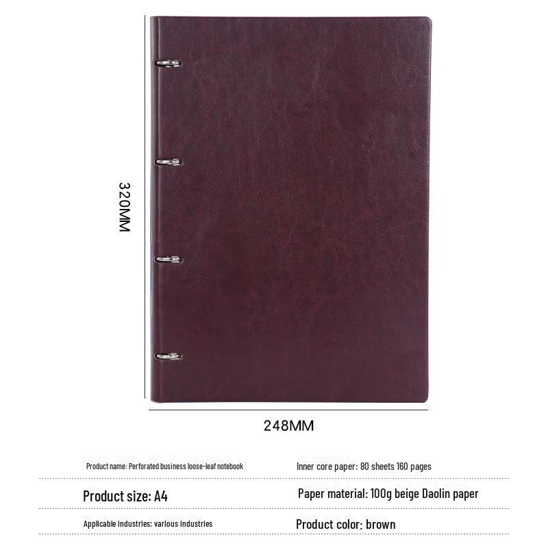 Spot A4 Thick Business Hollow Loose-Leaf Notebook – Customizable Logo, Student Diary, Simple Notepad