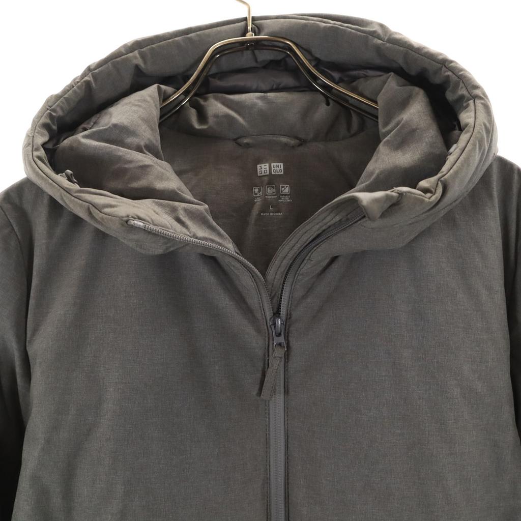 Uniqlo Бесшовное короткое пуховое пальто L серое Женское Б/У