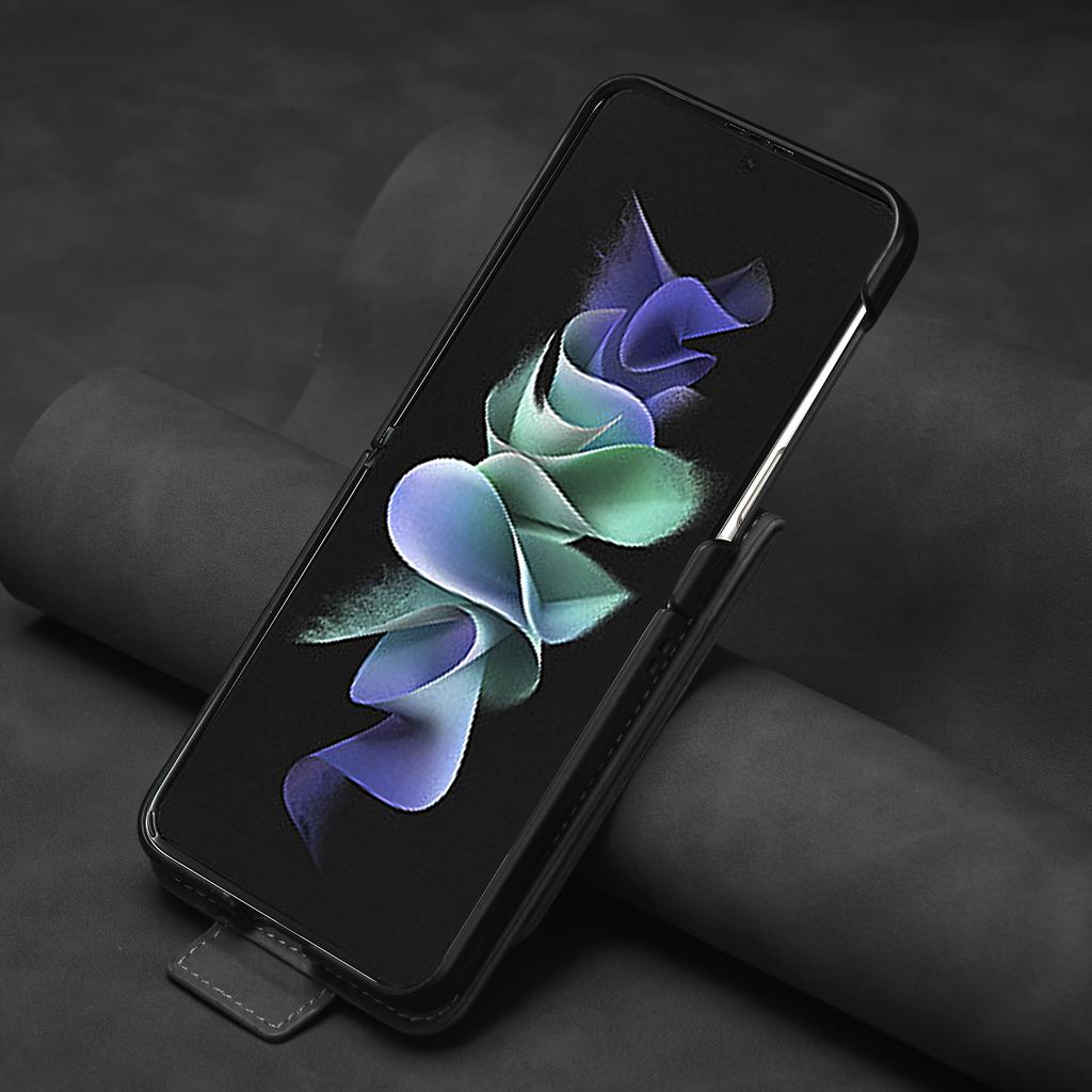 Роскошный кожаный чехол для телефона Samsung Galaxy Z Flip 7 FE 6 5 4 3 5G Flip6 Flip7 с держателем для карт, кошелек, защитная крышка, чехол