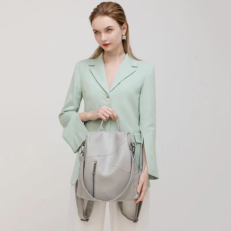 Рюкзак из натуральной кожи, женский универсальный рюкзак из мягкой кожи, большой вместительности, противоугонный женский рюкзак, дорожная сумка