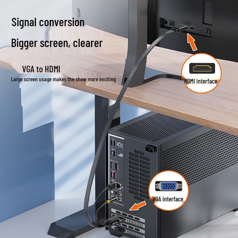 Кабель-конвертер VGA в HDMI со звуком
